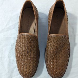 DONALD J PLINER ZELVYN SIZE 10M BROWN WOVEN DIPPED CALF SHOES